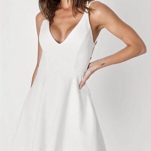 Lulu's Believe in Love Strappy Backless Skater Dress